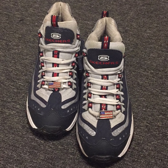skechers red white and blue